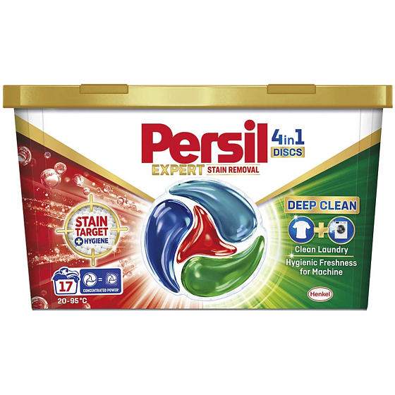 Persil Discs Expert Stain Removal 4v1 univerzální kapsle na praní, balení obsahuje 17 dávek