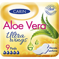 Carin Ultra Wings Aloe Vera Einlagen mit Flügeln, 9 Stück