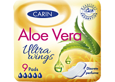 Carin Ultra Wings Aloe Vera Einlagen mit Flügeln, 9 Stück