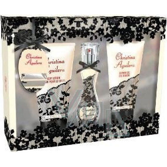 Christina Aguilera Signature parfümiertes Wasser für Frauen 15 ml + Duschgel 50 ml + Körperlotion 50 ml, Geschenkset