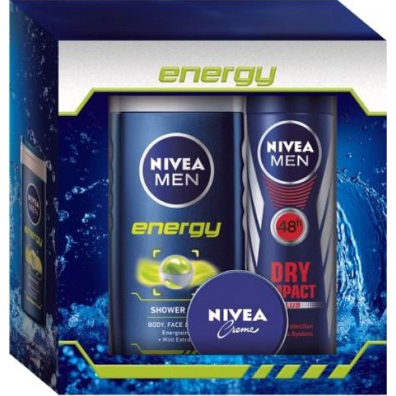 Nivea Men Energy Antitranspirant Spray 150 ml + Energy Duschgel 250 ml + Creme 30 ml Kosmetikset