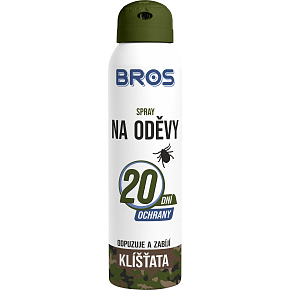 Bros Repellent gegen Zecken auf Kleidung, der abwehrt und tötet, Spray 90 ml