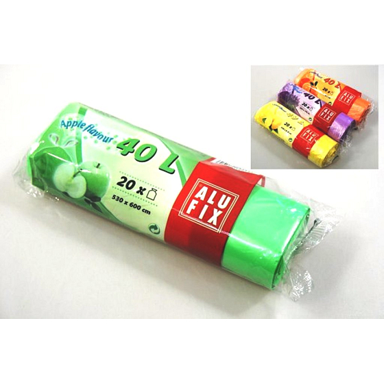 Alufix Aroma Apple Müllsäcke einziehbar, 14µ, 40 Liter, 53 x 60 cm, 20 Stück
