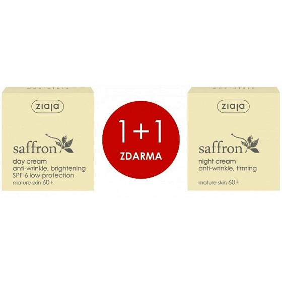 Ziaja Safran 60+ glättende Tagescreme für reife Haut 50 ml + Safran 60+ nährende und straffende Nachtcreme für reife Haut 50 ml, Duopack