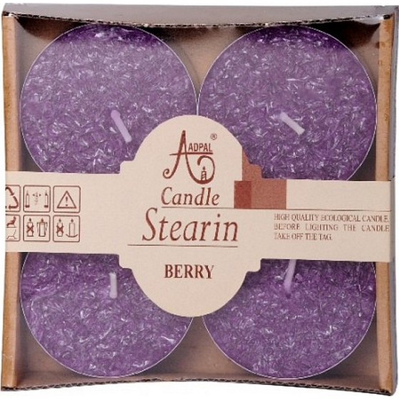 Adpal Stearin Maxi Berry - Nach Blaubeeren duftende Teelichter 4 Stück