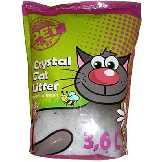 Silica Happy Cool Pet Meadow Fresh Hoch saugfähiger ökologischer Silikonstreu mit einem Duft für Katzen 3,6 l