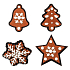 Filz Lebkuchen zum Aufhängen von 5 cm 4 Stück