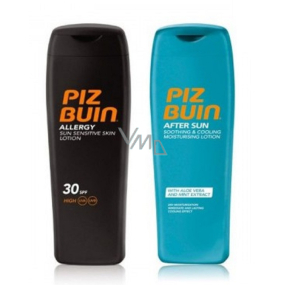 Piz Buin Allergy SPF30 Sonnenschutz verhindert Sonnenallergie 200 ml + After Sun Tan Intensifyin feuchtigkeitsspendende Milch nach dem Sonnenbad 200 ml Piz Buin Allergy SPF30 Sonnenschutz verhindert Sonnenallergie 200 ml + After Sun Tan Intensifyin feuchtigkeitsspendende Milch nach dem Sonnenbad 200 ml