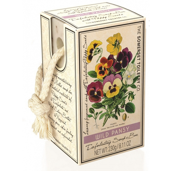Somerset Toiletry Pansy Luxus-Peeling-Seife an einer Schnur 230 g