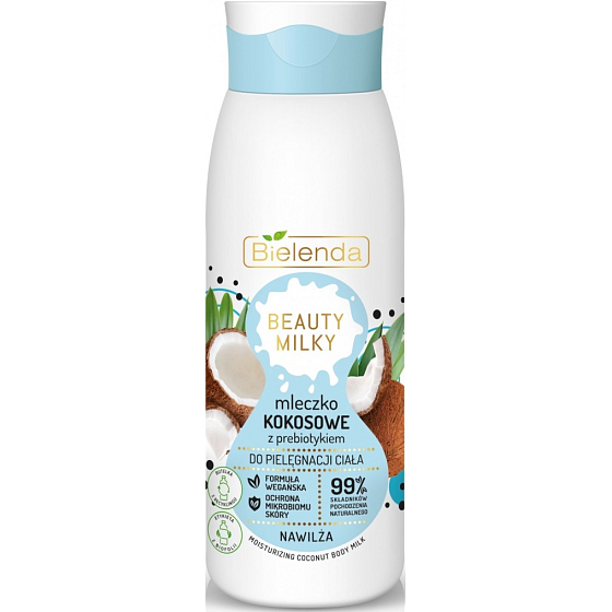 Bielenda Beauty Milky Kokosmilch mit Probiotika feuchtigkeitsspendende Körperlotion 400 ml