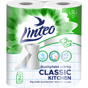 Linteo Classic 2-lagige Küchentücher, 2× 9,3 m, 2 Rollen