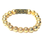 Lava Gold Farbe plattiert Armband elastischen Naturstein, Perle 8 mm / 16-17 cm, geboren der vier Elemente