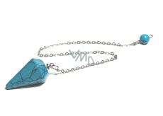 Tyrkenit blaues Pendel 2,5 cm + 18 cm Kette mit Perle, Stein der jungen Leute, die ein Lebensziel suchen