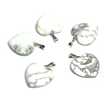 Magnesit / Howlite White Heart Anhänger Naturstein 20 mm, Reinigung Stein