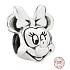 Charme Sterling Silber 925 Disney Minnie Porträt, Perle auf Armband