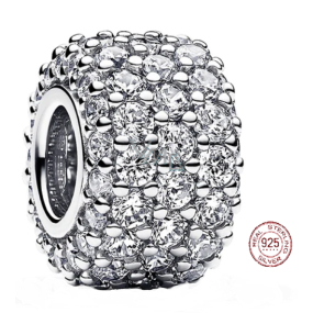 Charm Sterling Silber 925 Sparkle Charm mit klarem Zirkonia, Pfau Perle auf Armband Symbol Charm Sterling Silber 925 Sparkle Charm mit klarem Zirkonia, Pfau Perle auf Armband Symbol