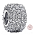 Charm Sterling Silber 925 Sparkle Charm mit klarem Zirkonia, Pfau Perle auf Armband Symbol