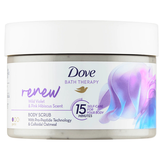 Dove Renew Körperpeeling mit Veilchen- und Hibiskusduft 295 ml