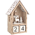 Adventskalender Holzhaus mit Rentier und LED-Beleuchtung 15 x 23 x 8 cm