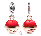 Charm Sterlingsilber 925 Planet Mars, Murano zweifarbiger glitzernder Anhänger für Armband Weltraum