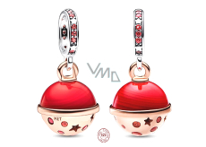 Charm Sterlingsilber 925 Planet Mars, Murano zweifarbiger glitzernder Anhänger für Armband Weltraum