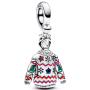 Charm Sterlingové stříbro 925 Vánoční svetr - Milý Ježíšku, příští rok budu hodný! 2024, přívěsek na náramek vánoce