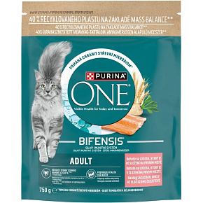 Purina ONE Bifensis Adult granule pro kočky s lososem, 750 g