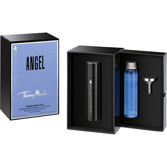 Thierry Mugler Angel parfümierte Wasser nachfüllbare Flasche für Frauen 7,5 ml + parfümierte Wassernachfüllung 35 ml, Geschenkset