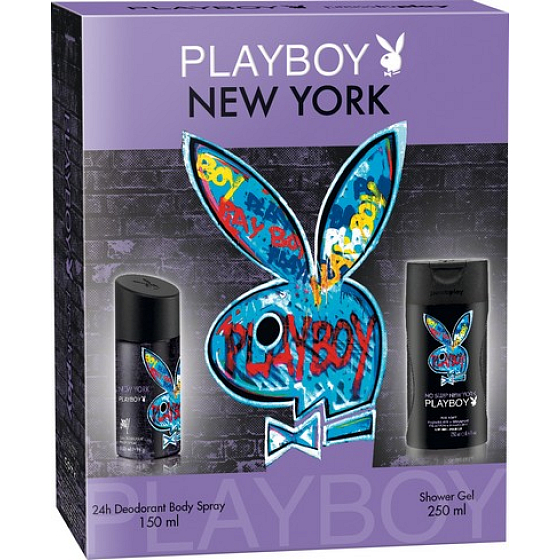 Playboy New York Deodorant Spray 150 ml + Duschgel 250 ml, Kosmetikset