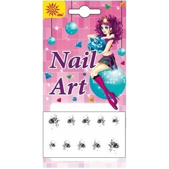 Selbstklebende Nageldekorationen schwarz 12 16 x 8 cm 1280