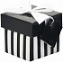 Angel Folding Geschenkbox mit Band 05 Schwarz-Weiß-Streifen 7 x 7 x 7 cm