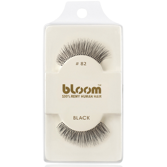 Bloom Natural klebrige Wimpern aus Naturhaar schwarz gekräuselt Nr. 82 1 Paar