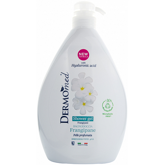 Dermomed Frangipani & Weiße Pfirsich Duschgel Spender 1000 ml