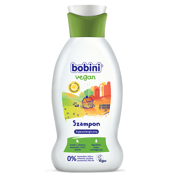 Bobini Vegan hypoallergenes Haarshampoo für Kinder ab dem ersten Geburtstag 200 ml