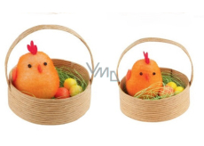 Hühner in einem Korb 5 cm, 2 Stück orange