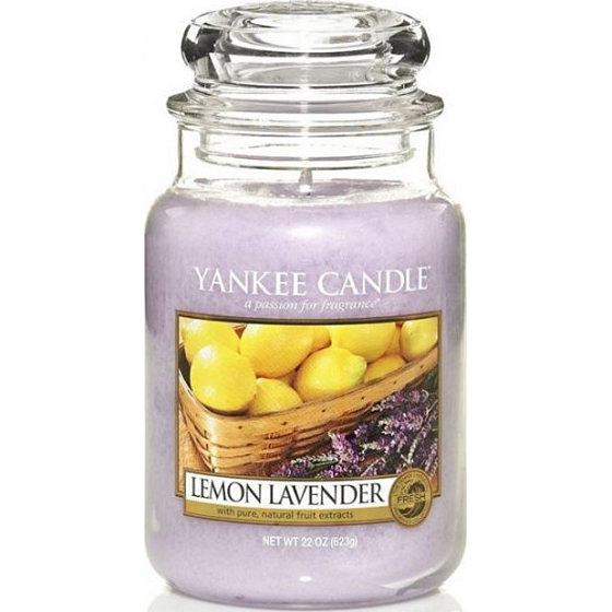 Yankee Candle Lemon Lavender - Zitrone und Lavendel Duftkerze Classic großes Glas 623 g