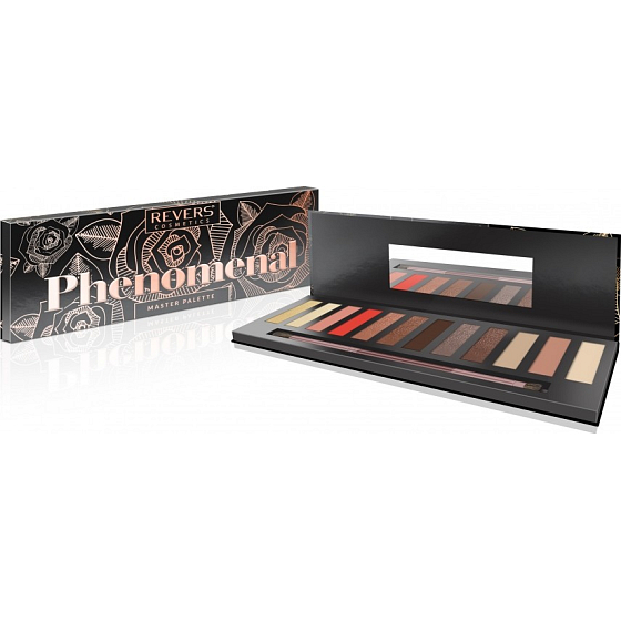 Kehrt phänomenale 12-Farben-Lidschatten-Palette 01 phänomenales Schwarz 9 g zurück