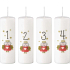 Emocio Advent Kerzenzylinder mit Zahlen Farbdruck 40 x 120 mm 4 Stück