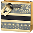 BSB Luxus-Papier-Geschenktüte 14,5 x 15 x 6 cm Weihnachten gold mit Rentieren und Bäumen VDT 445 - CD