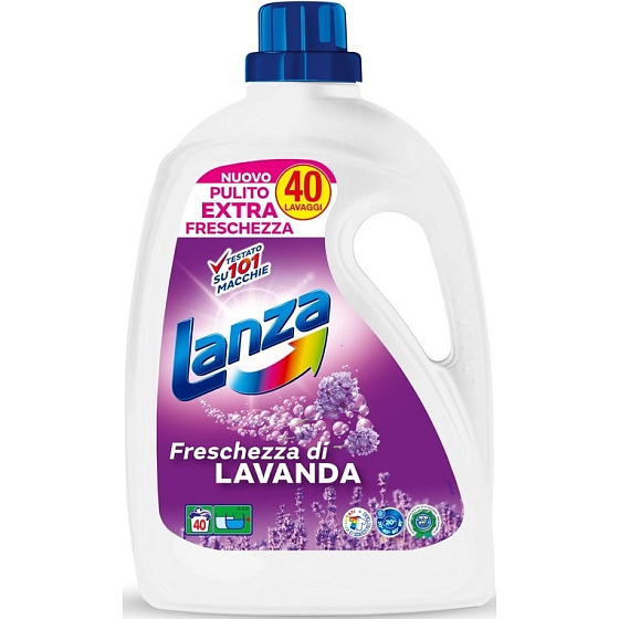 Lanza Freschezza di Lavanda - Fresh Lavender gel Flüssigwaschmittel für Weiß- und Buntwäsche 40 Dosen 2 l