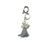 Engel tanzender Anhänger mit Flügeln grauer Rock 14 x 24 mm 1 Stück