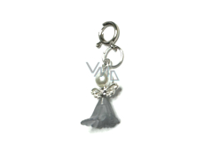 Engel tanzender Anhänger mit Flügeln grauer Rock 14 x 24 mm 1 Stück