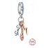 Sterling Silber 925 Harry Potter - Brille, Nimbus 2000 und Blitz, 3in1-Anhänger-Armband