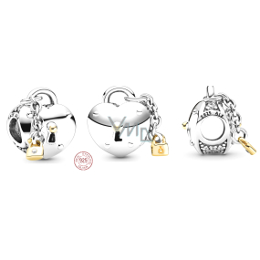 Sterling Silber 925 Herz und Schloss, Perle auf Liebesarmband Sterling Silber 925 Herz und Schloss, Perle auf Liebesarmband