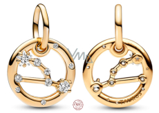 Charms Sterling Silber 925 vergoldet Sternzeichen Stier, Armband Anhänger
