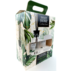 Sweet Home Jasmin und Tuberose Aroma Diffusor mit Stäbchen für die allmähliche Freisetzung von Duft 100 ml + Duftkerze in Dose 110 g, Geschenkset