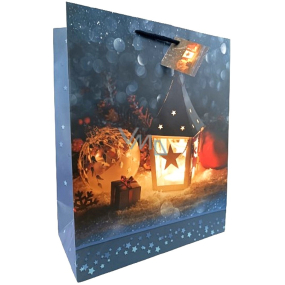 Nekupto Geschenktüte blau 32,5 x 26 x 13 cm Laterne