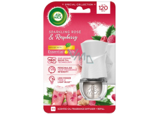 Air Wick Essential Oil Sparling Rosé & Raspberry - Růžový sekt a maliny, elektrický osvěžovač vzduchu strojek a náplň 19 ml