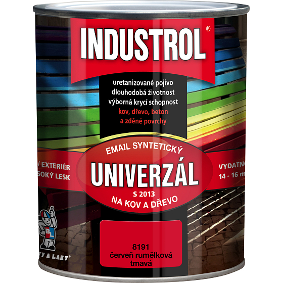 Industrol S2013 universell glänzende Oberflächenfarbe für Metall und Holz, 8191 dunkle Karminrot, 600 ml