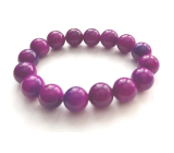 Sugilit náramek elastický přírodní kámen, kulička 14 mm / 16 - 17 cm, Láska • Moudrost • Pravda